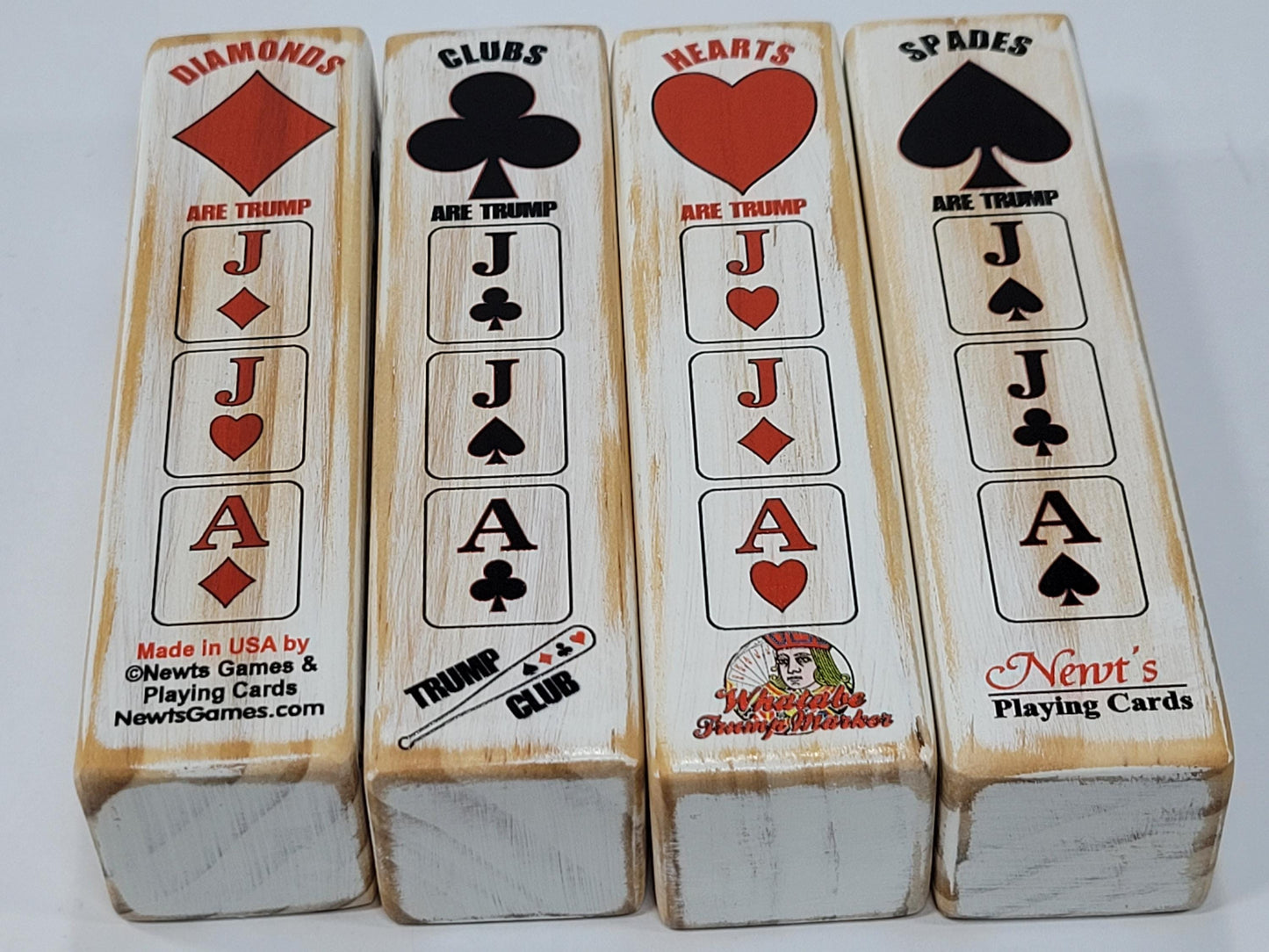Euchre Suited Trump Club: Wood, Card Ranking Indicator - Made in USA