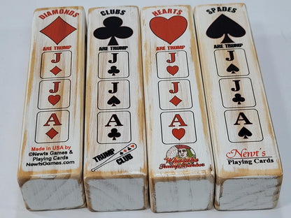 Euchre Suited Trump Club: Wood, Card Ranking Indicator - Made in USA