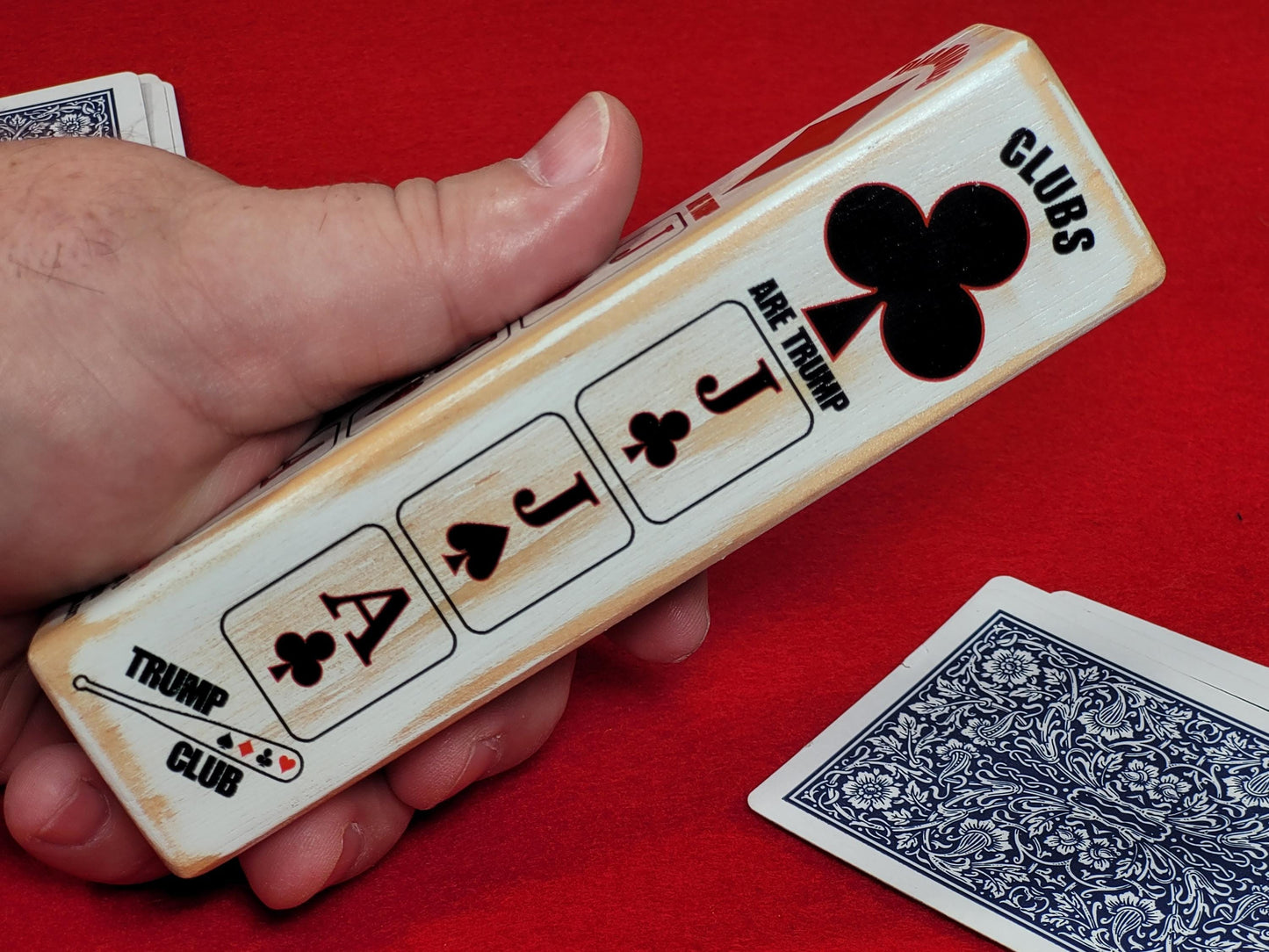 Euchre Suited Trump Club: Wood, Card Ranking Indicator - Made in USA