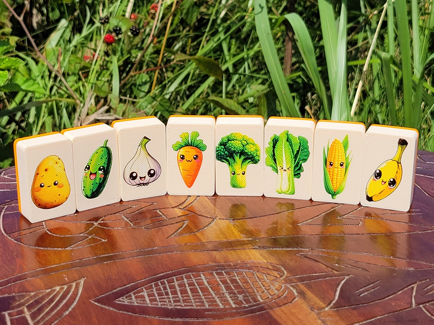 Fruit & Veggie Mahjong Tile Game: Seaside Escape, Made in USA