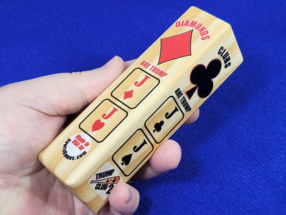 Euchre Suited Trump Club: Wood, Card Ranking Indicator - Made in USA