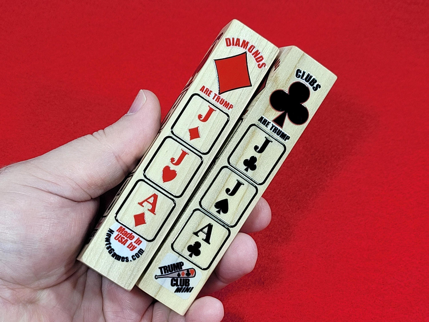 Euchre Suited Trump Club: Wood, Card Ranking Indicator - Made in USA