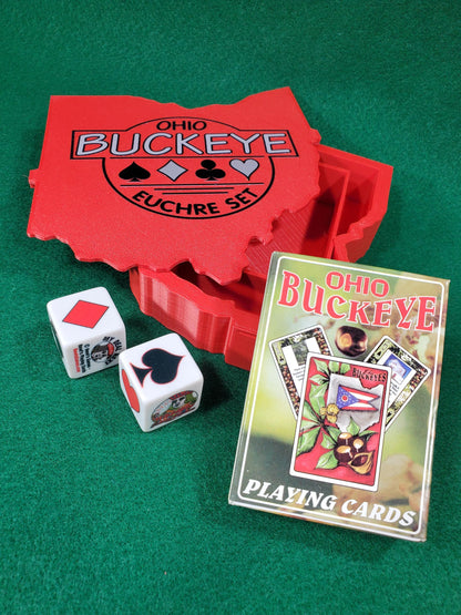 Ohio Buckeye Euchre Card Box Set: Includes Buckeye Trivia Cards & Trump Markers