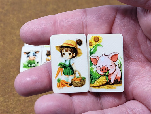 Chibi Farm Character Mahjong Tile Game: Seaside Escape, Memory Match - Made in USA