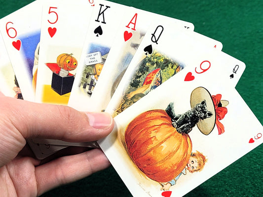 Vintage Pumpkin Playing Cards: Old-Fashioned Art Deck