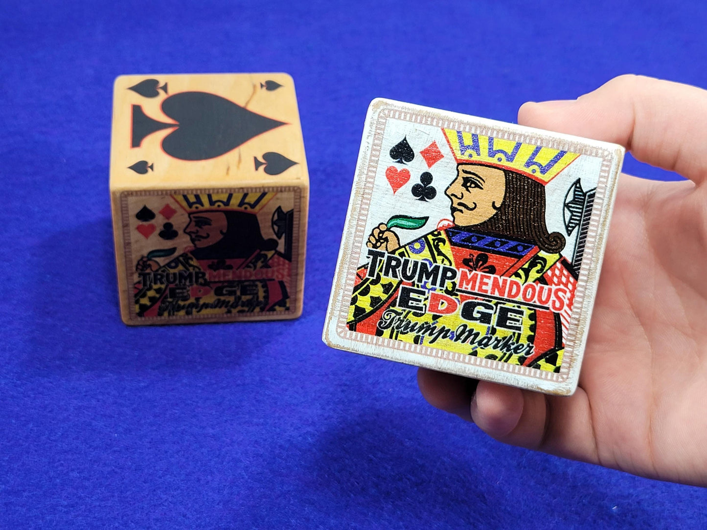 Suited Trump Indicator: Trumpmendous EDGE Maple Wood Card Game Marker - Made in USA