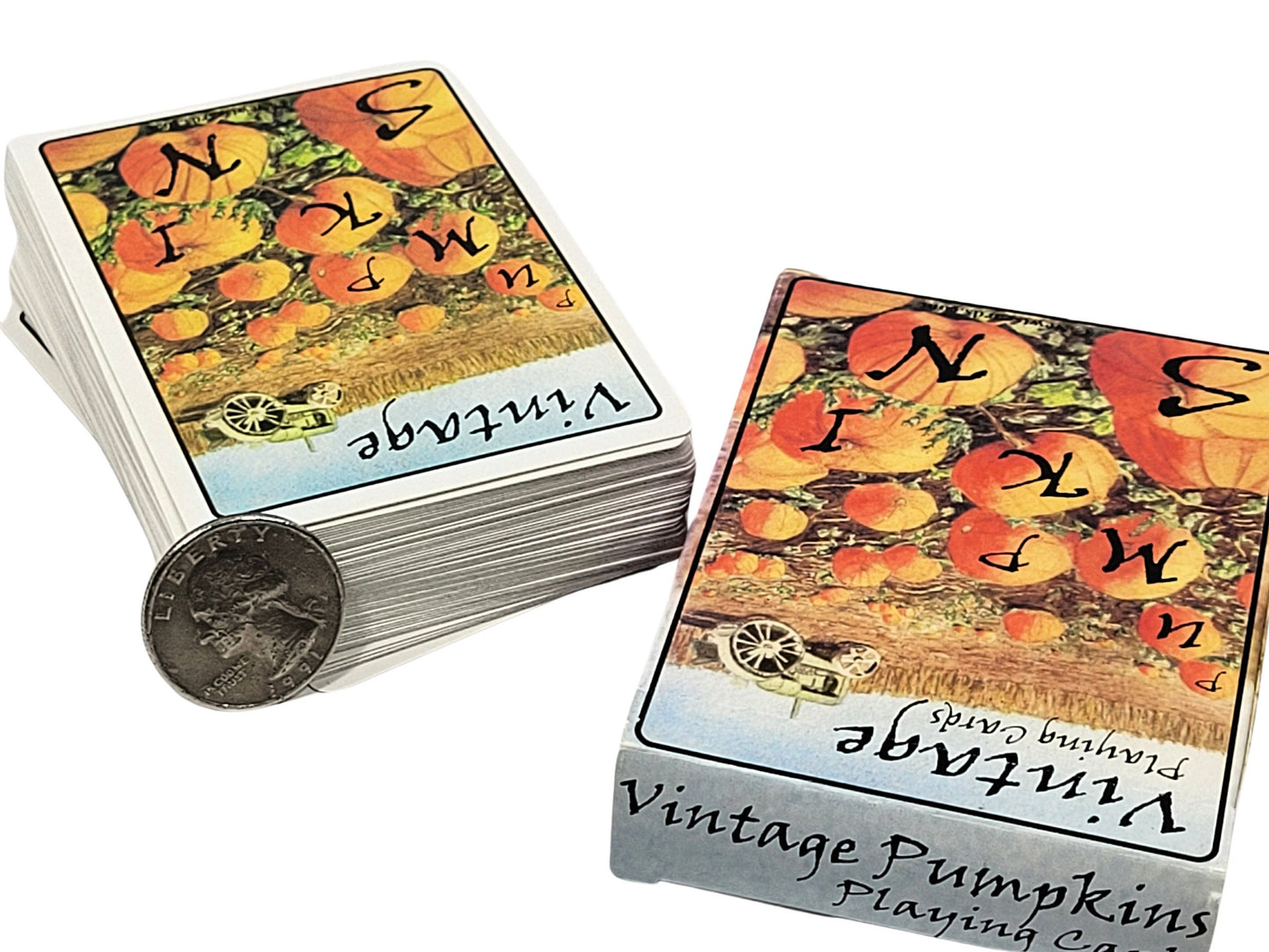 Vintage Pumpkin Playing Cards: Old-Fashioned Art Deck