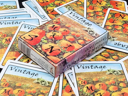 Vintage Pumpkin Playing Cards: Old-Fashioned Art Deck