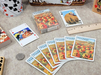 Vintage Pumpkin Playing Cards: Old-Fashioned Art Deck
