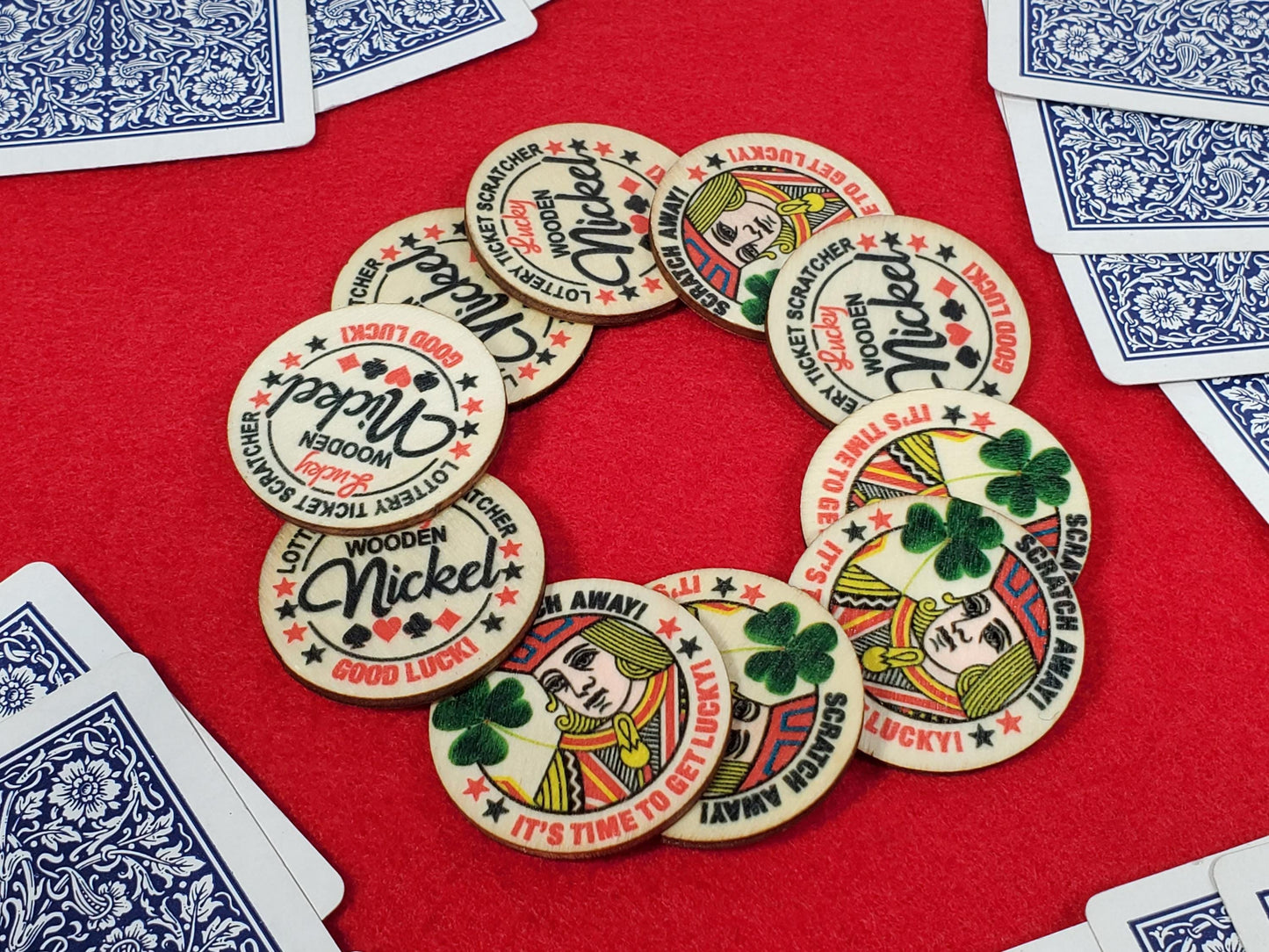 Personalized Lucky Ticket Scratcher Wooden Nickels - Pack of 10 - For lottery tickets