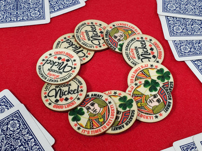 Personalized Lucky Ticket Scratcher Wooden Nickels - Pack of 10 - For lottery tickets