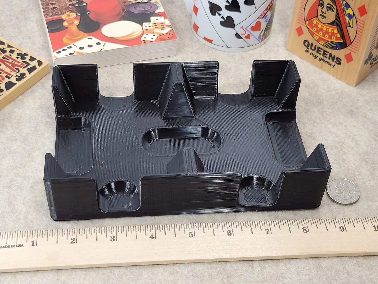 Playing Card Tray: Canasta, Rummy, Skip-Bo, UNO - Made in USA