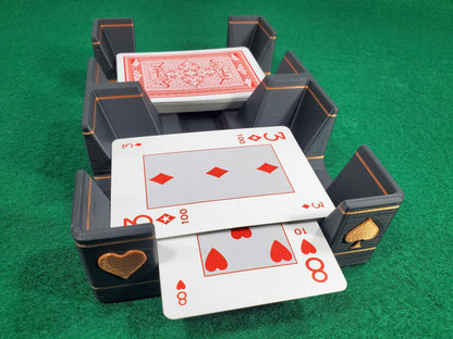 Gilded Playing Card Tray: Shiny Suits Design, Draw & Discard - Made in USA