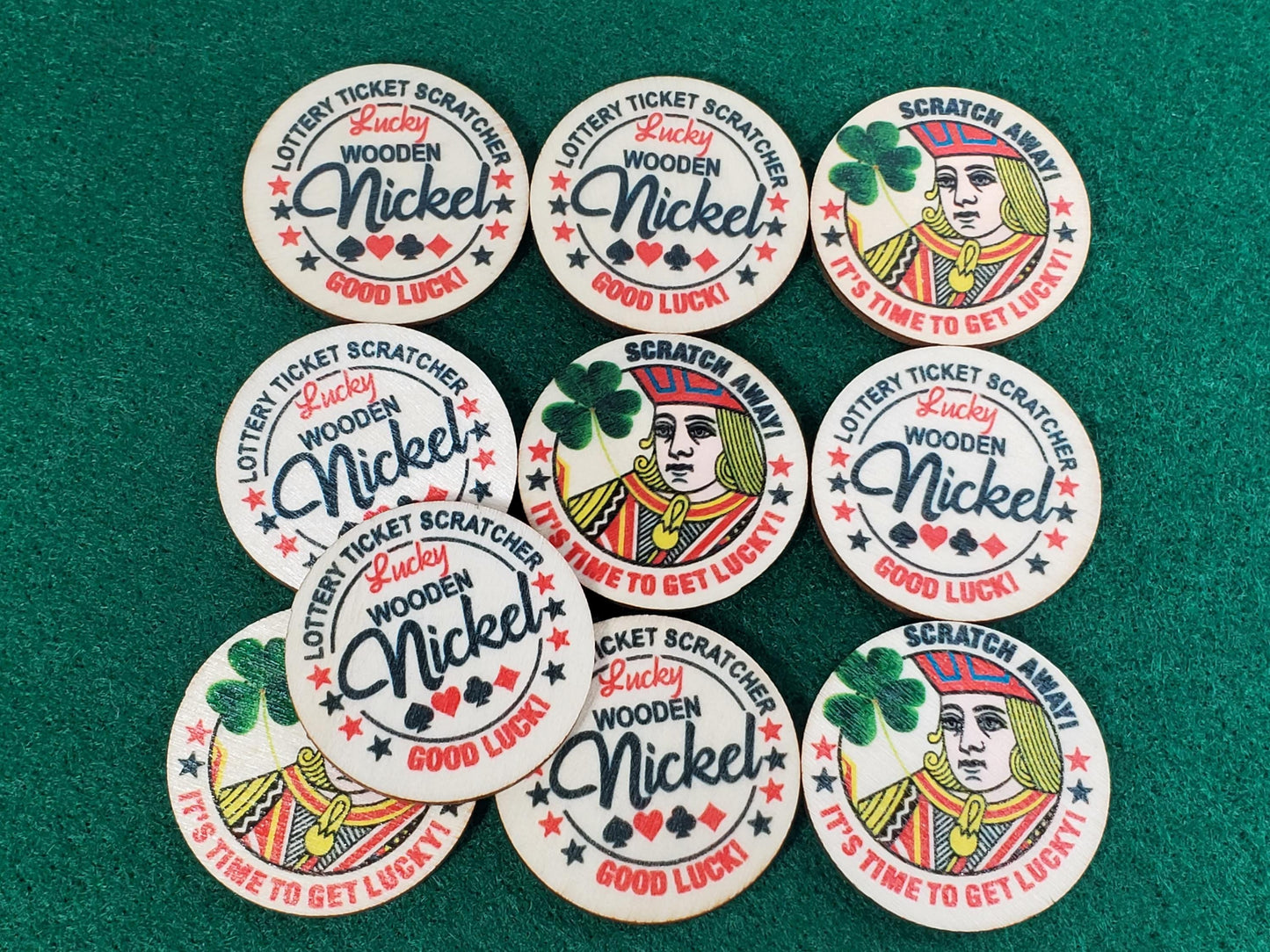 Personalized Lucky Ticket Scratcher Wooden Nickels - Pack of 10 - For lottery tickets