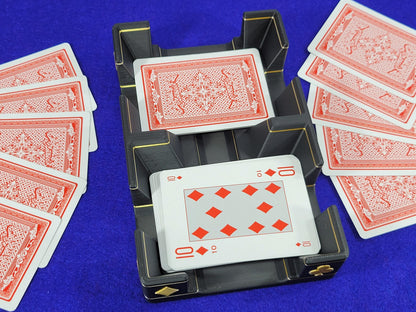 Gilded Playing Card Tray: Shiny Suits Design, Draw & Discard - Made in USA