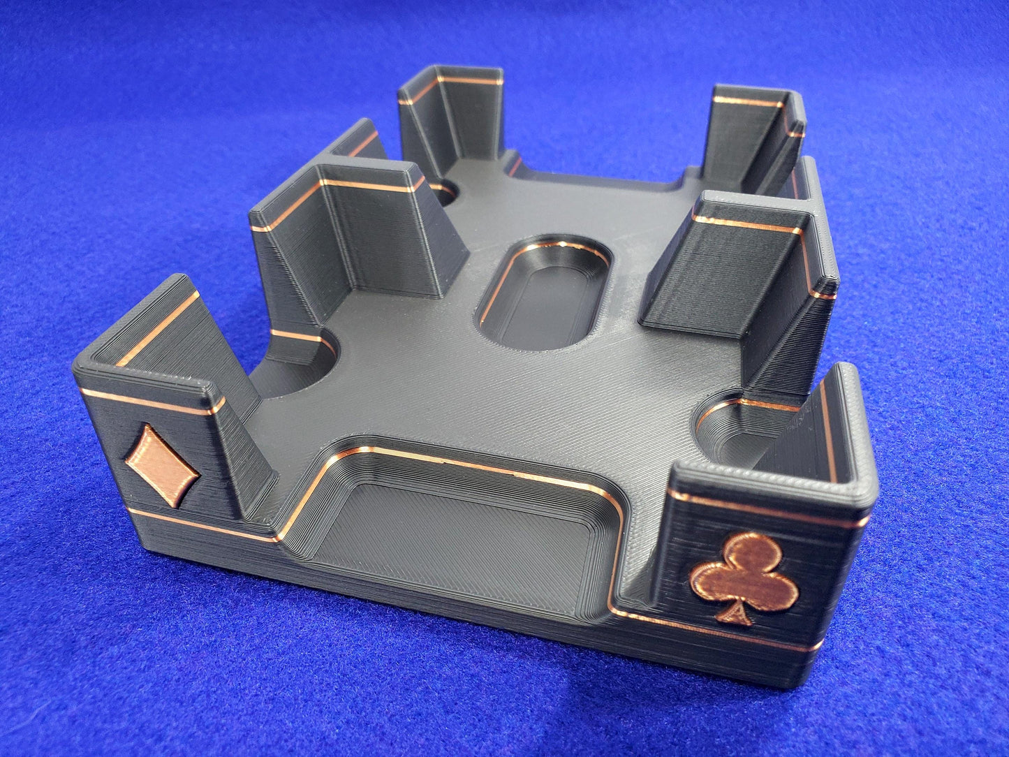 Gilded Playing Card Tray: Shiny Suits Design, Draw & Discard - Made in USA