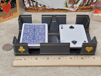 Gilded Playing Card Tray: Shiny Suits Design, Draw & Discard - Made in USA