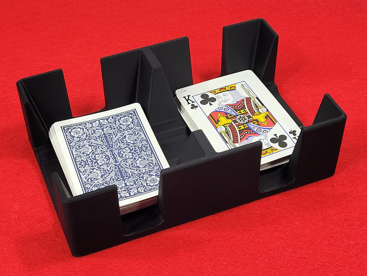 4 Deck Playing Card Tray: Holds 2 decks on each side, Extra Deep - Made in USA