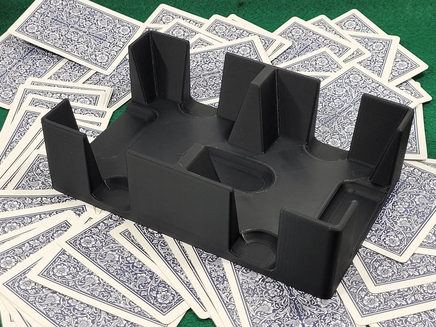 4 Deck Playing Card Tray: Holds 2 decks on each side, Extra Deep - Made in USA