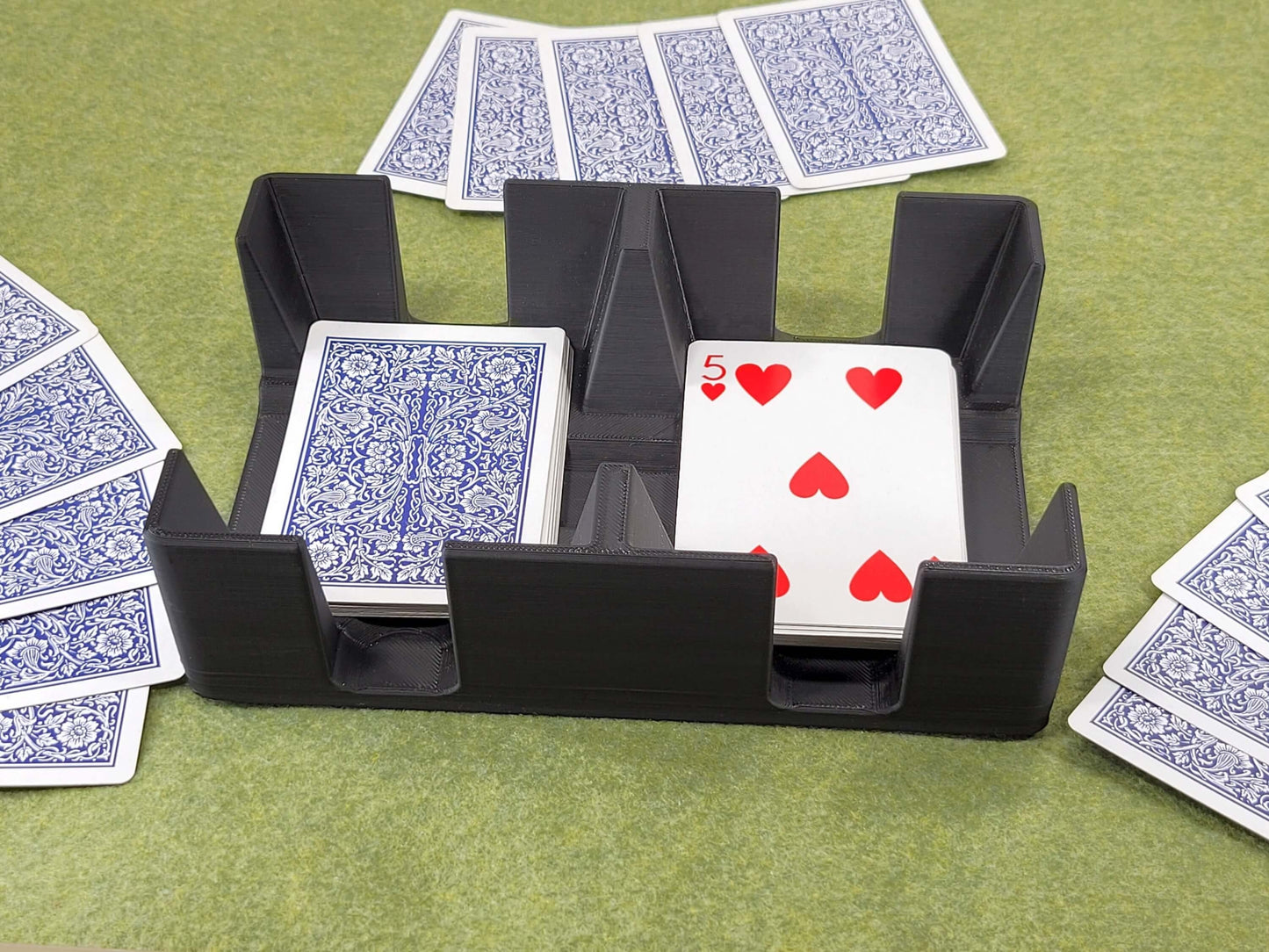 4 Deck Playing Card Tray: Holds 2 decks on each side, Extra Deep - Made in USA