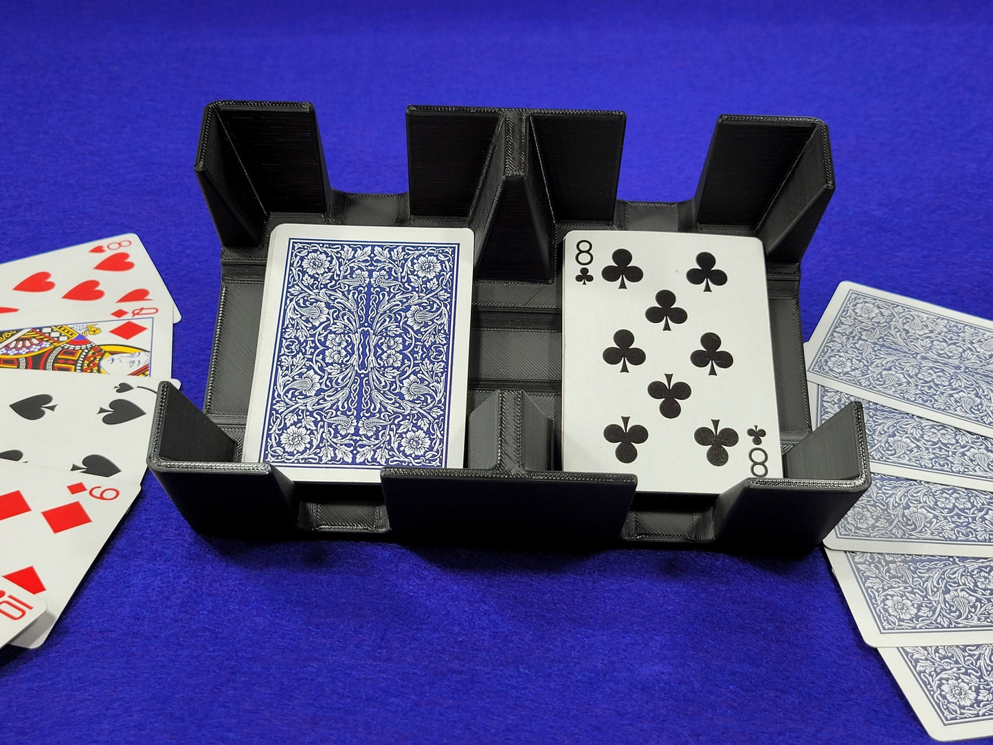 4 Deck Playing Card Tray: Holds 2 decks on each side, Extra Deep - Made in USA