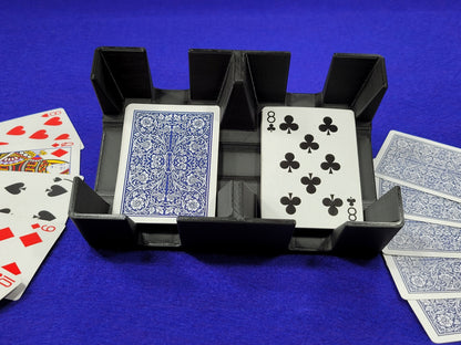 4 Deck Playing Card Tray: Holds 2 decks on each side, Extra Deep - Made in USA