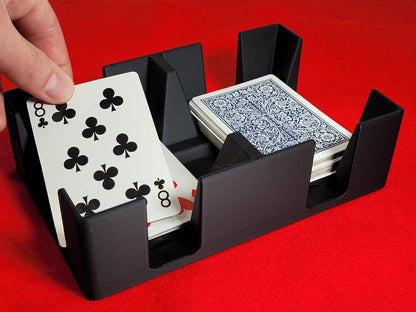 4 Deck Playing Card Tray: Holds 2 decks on each side, Extra Deep - Made in USA