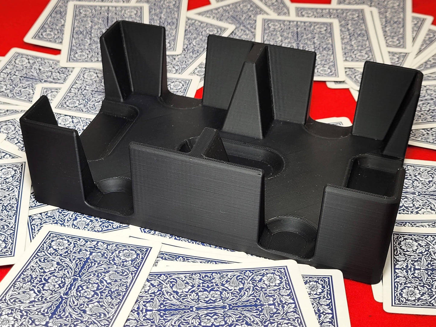 4 Deck Playing Card Tray: Holds 2 decks on each side, Extra Deep - Made in USA