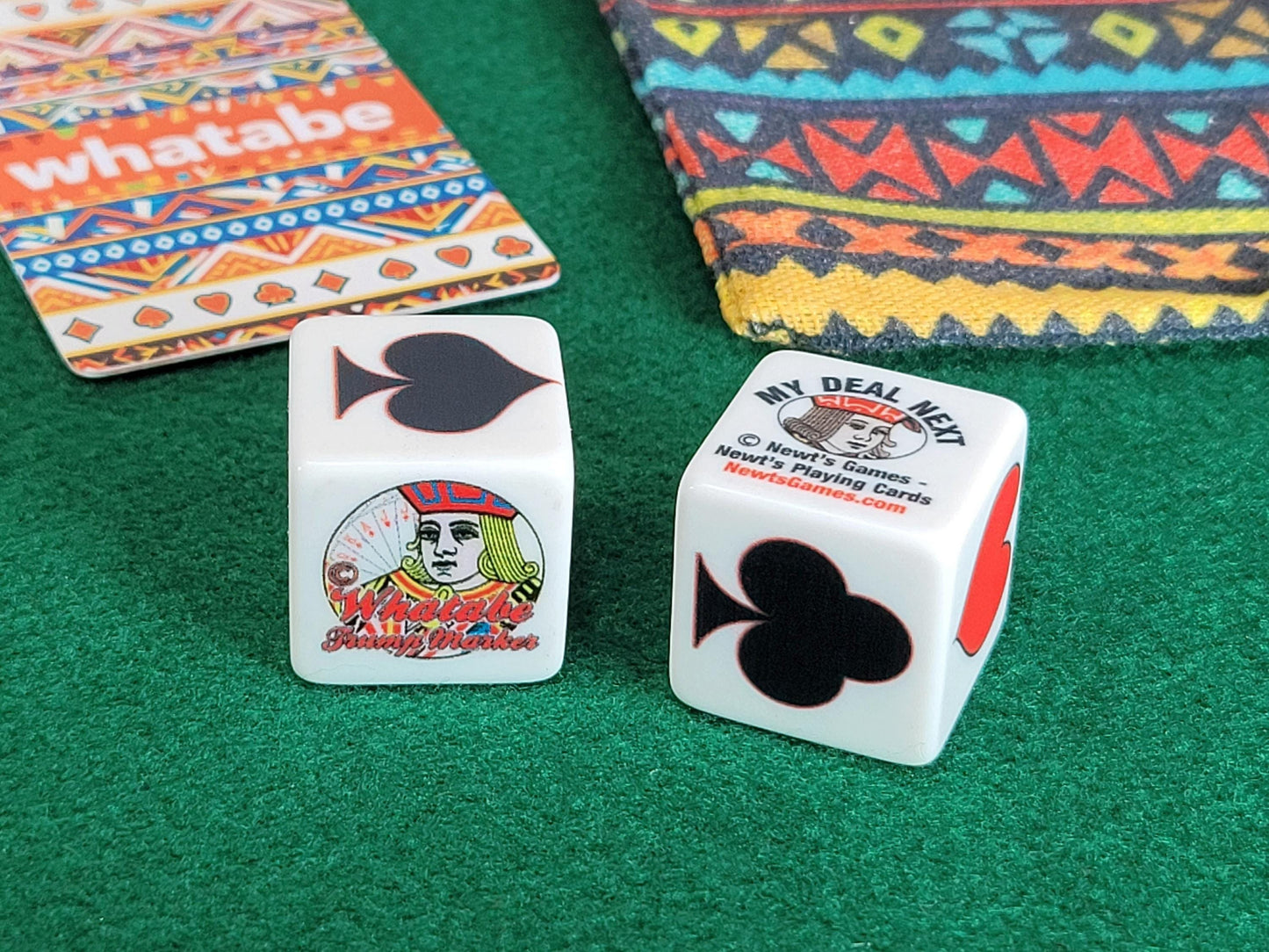 Euchre Suited Marker Cube Set: Whatabe Trump Playing Card Game Aid - Includes Two