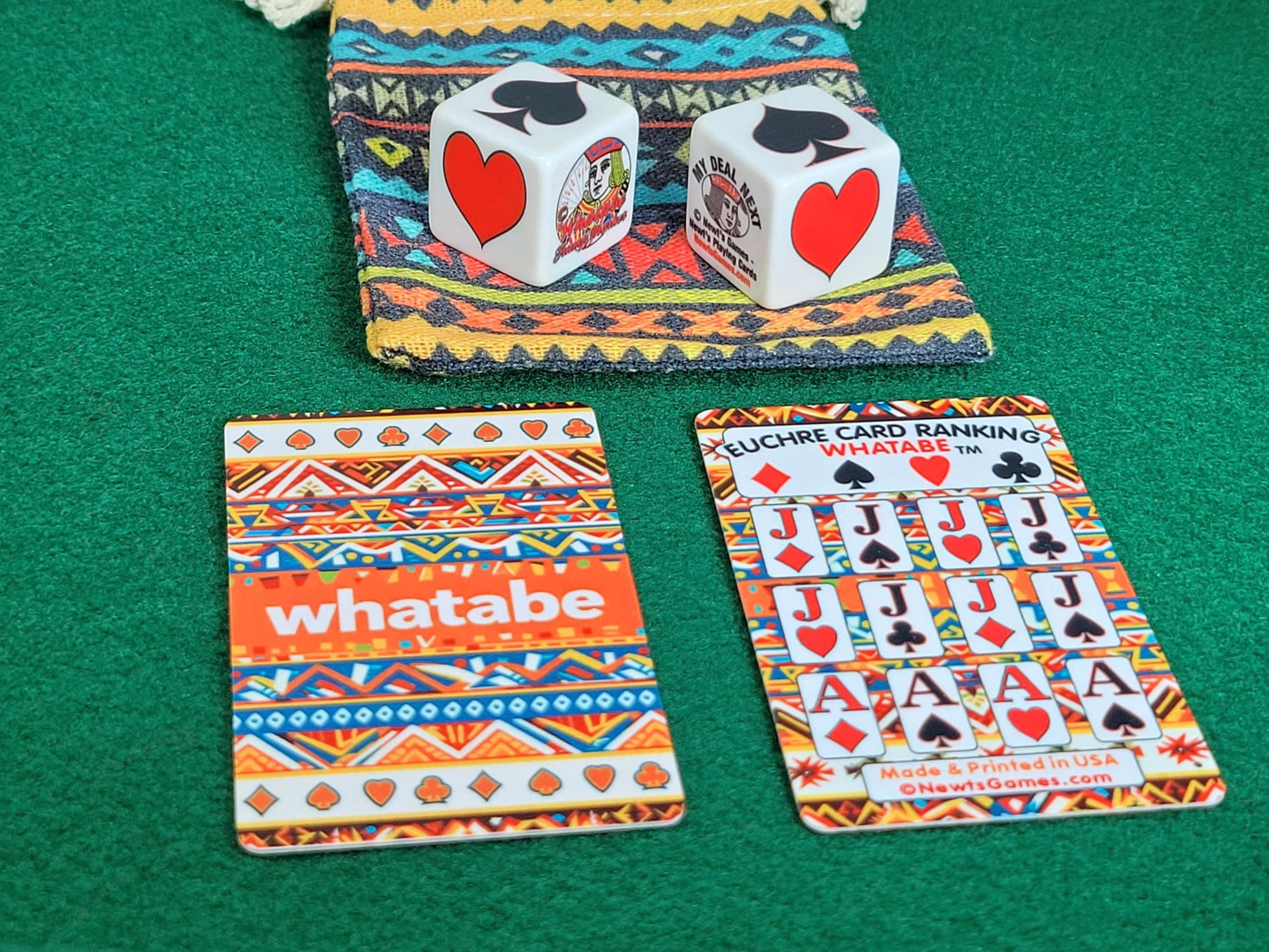 Euchre Suited Marker Cube Set: Whatabe Trump Playing Card Game Aid - Includes Two