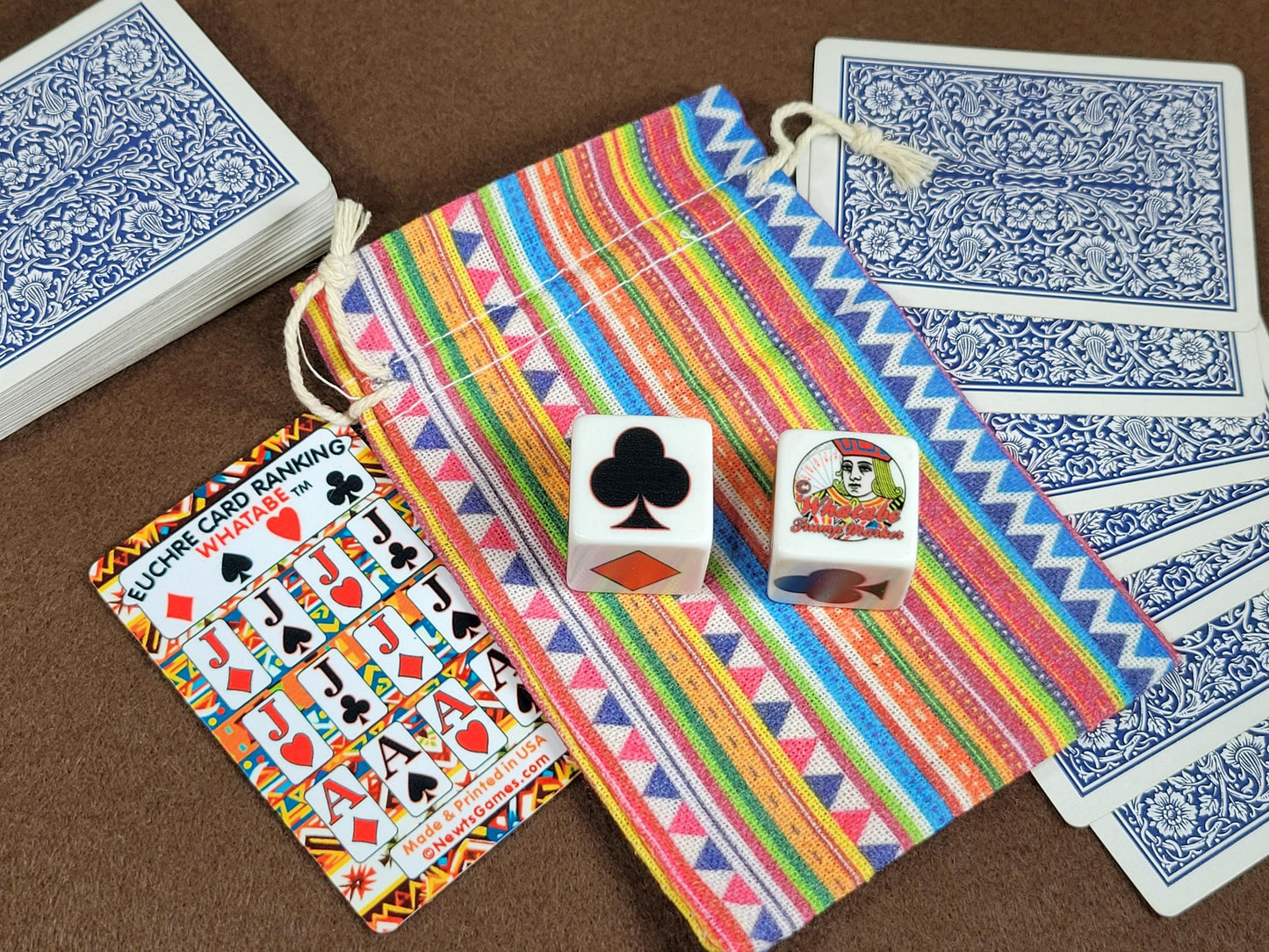 Euchre Suited Marker Cube Set: Whatabe Trump Playing Card Game Aid - Includes Two