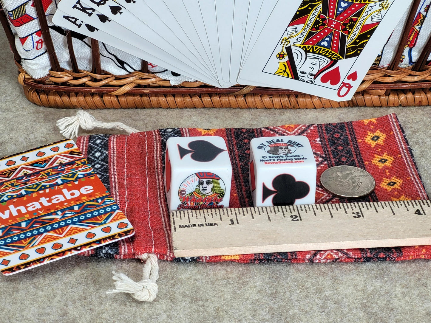 Euchre Suited Marker Cube Set: Whatabe Trump Playing Card Game Aid - Includes Two