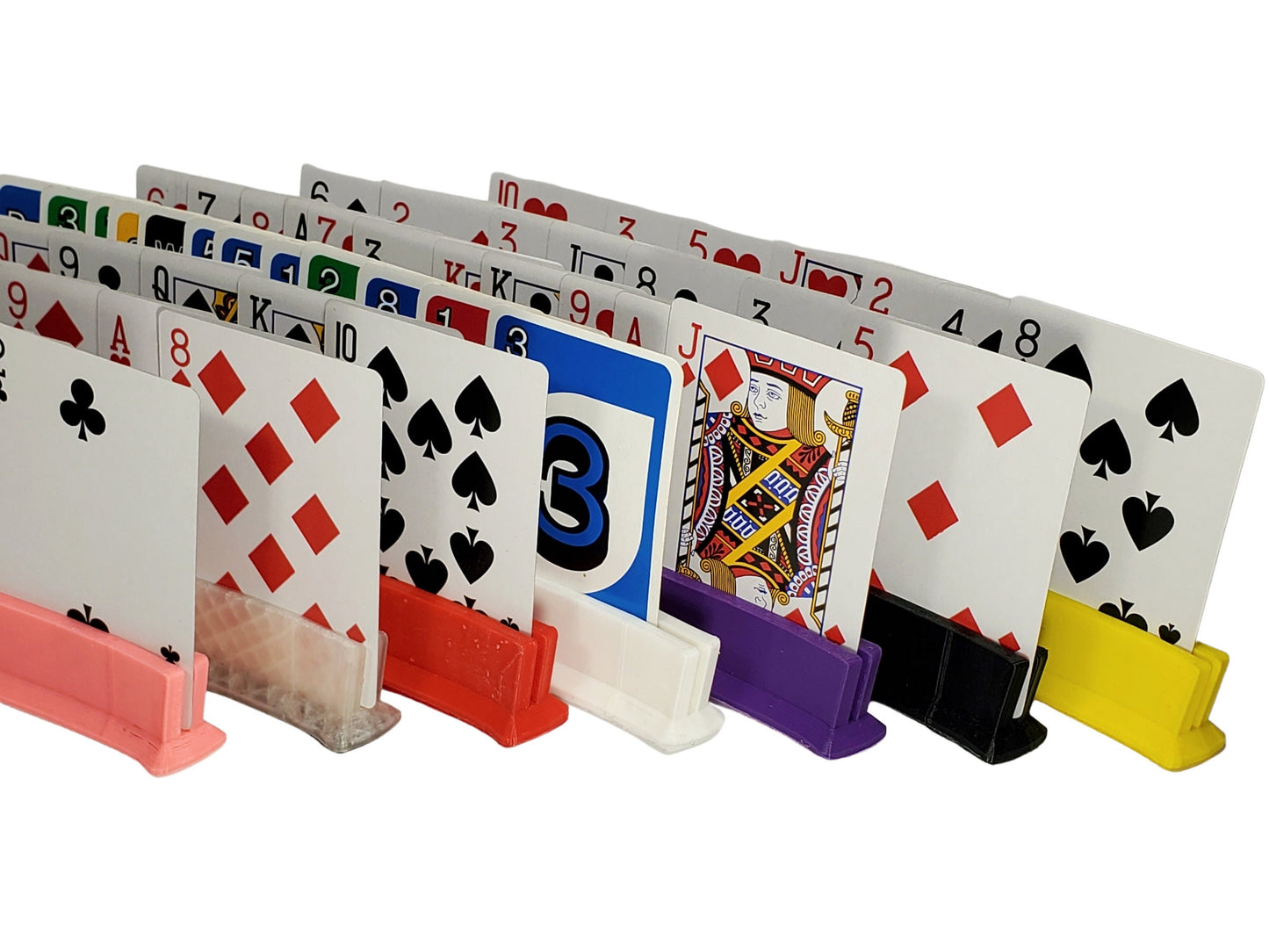 Curved Plastic Playing Card Holder Set: US Made Game Accessory