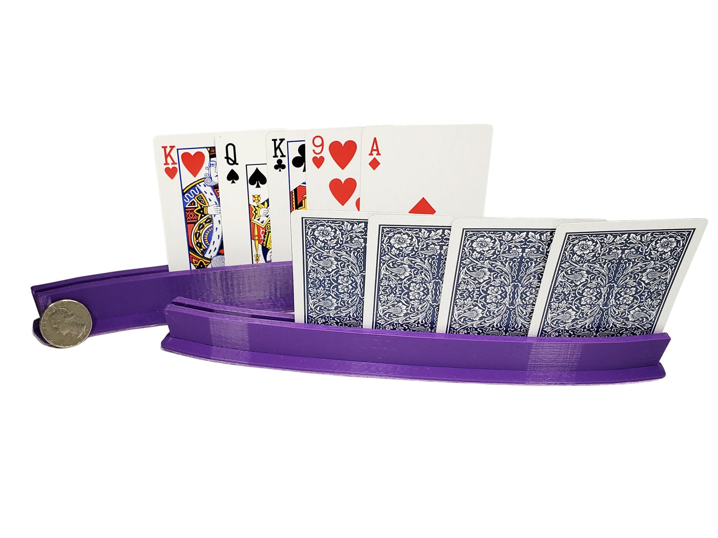 Curved Plastic Playing Card Holder Set: US Made Game Accessory