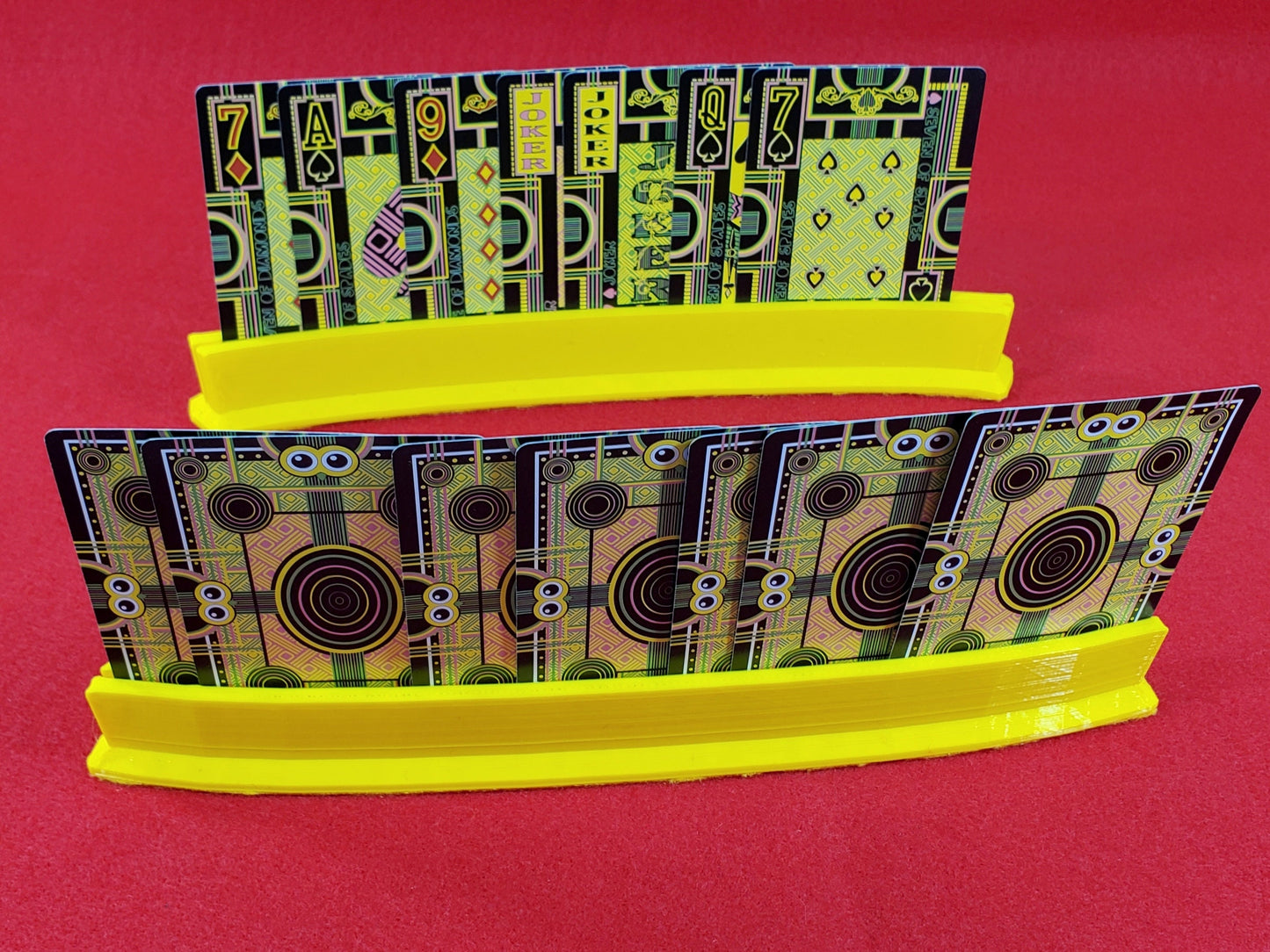 Curved Plastic Playing Card Holder Set: US Made Game Accessory
