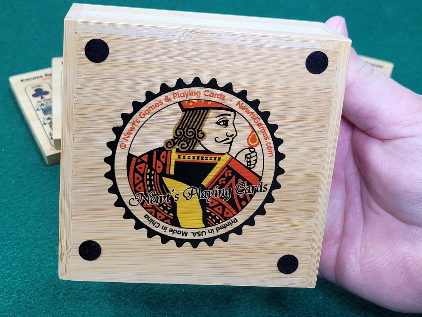 Euchre Card Rankings: Bamboo Coasters with Holder