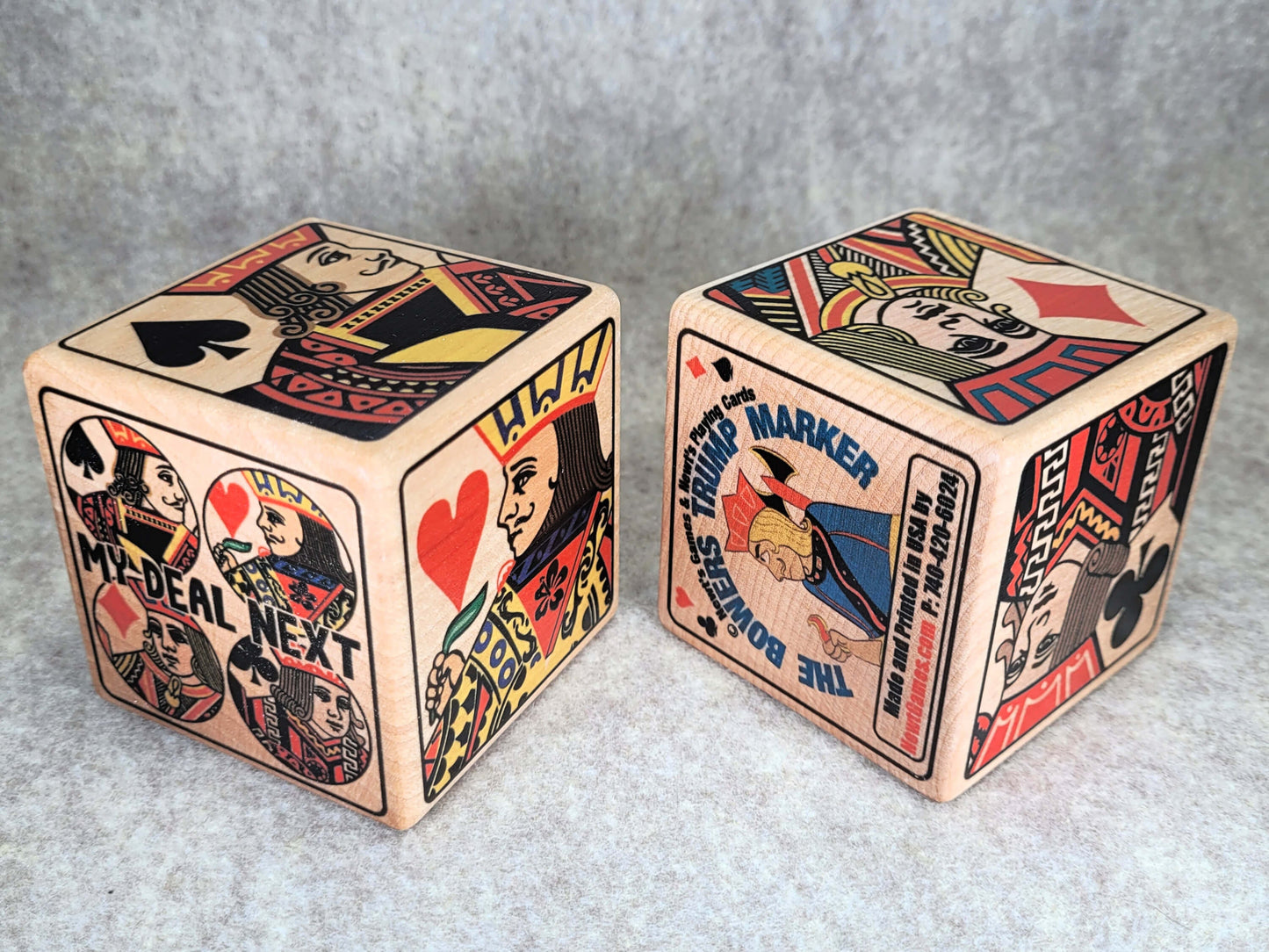 Suited Trump Marker: Deluxe Bowers Design, Wood Indicator for Card Games