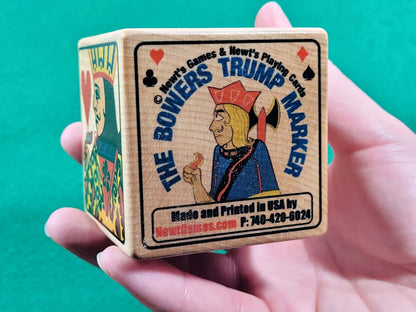 Suited Trump Marker: Deluxe Bowers Design, Wood Indicator for Card Games