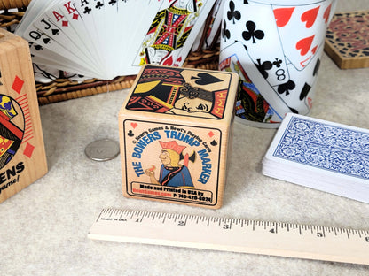 Suited Trump Marker: Deluxe Bowers Design, Wood Indicator for Card Games