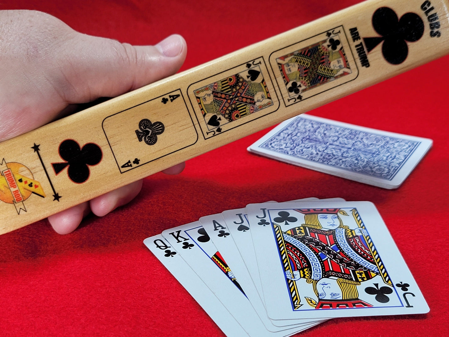 Euchre Trump Indicator: Wood Lightening Rod Design, Card Ranking Marker - Made in USA