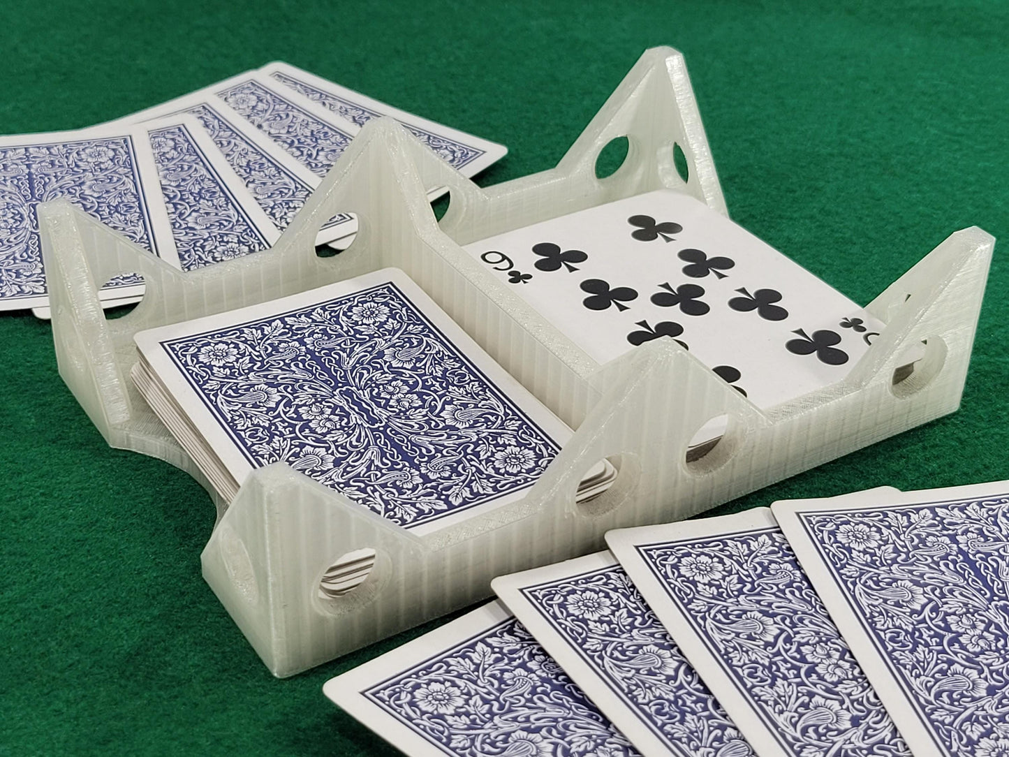 Durable Plastic Card Deck Holder: Holes Design, Trading & Strategy Games - Made in USA