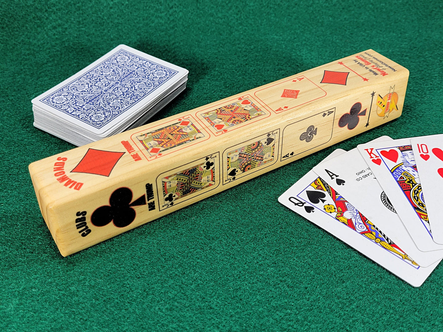 Euchre Trump Indicator: Wood Lightening Rod Design, Card Ranking Marker - Made in USA