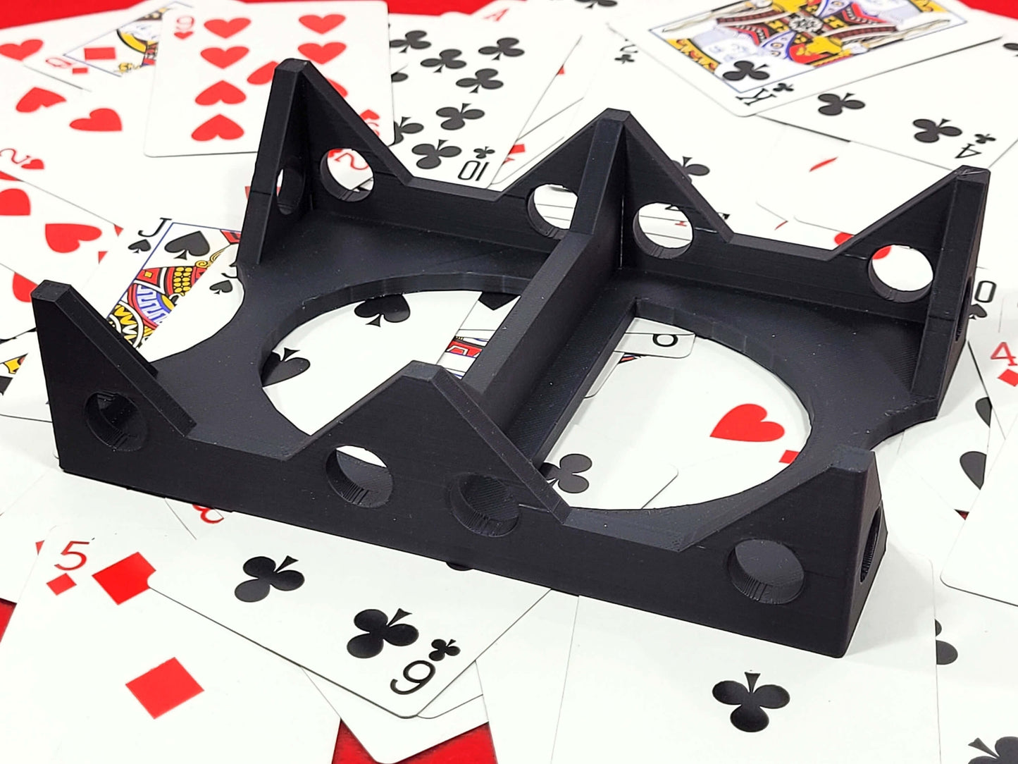 Durable Plastic Card Deck Holder: Holes Design, Trading & Strategy Games - Made in USA