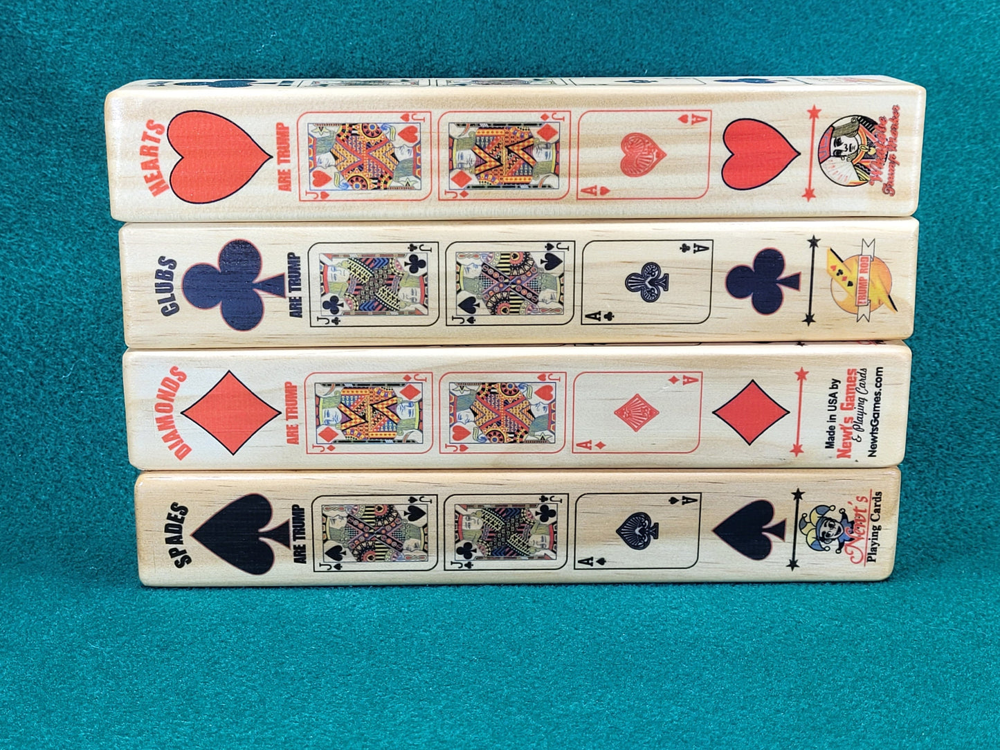 Euchre Trump Indicator: Wood Lightening Rod Design, Card Ranking Marker - Made in USA