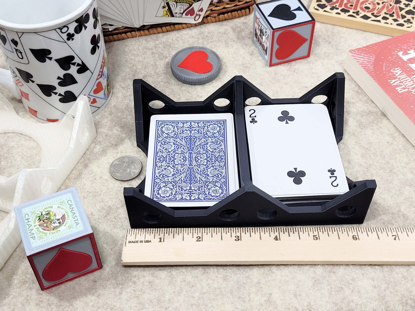 Durable Plastic Card Deck Holder: Holes Design, Trading & Strategy Games - Made in USA
