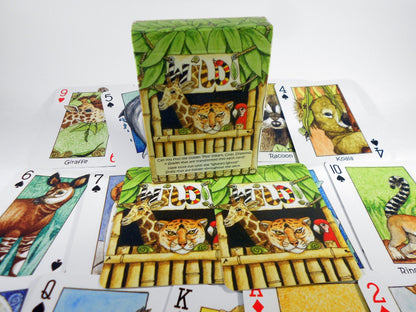 Wild! Deck of Playing Cards - Unique Seek-N-Find feature where you find hidden images in cards - Features artwork of animals by Peter Wood