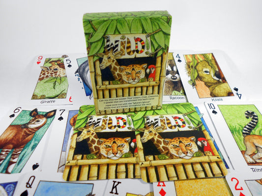 Wild! Deck of Playing Cards - Unique Seek-N-Find feature where you find hidden images in cards - Features artwork of animals by Peter Wood