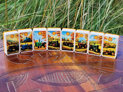 Trucks and Tractors Mahjong Tile Game: Seaside Escape, Farm Theme - Made in USA