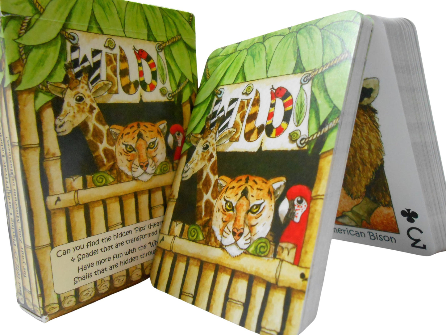 Wild! Deck of Playing Cards - Unique Seek-N-Find feature where you find hidden images in cards - Features artwork of animals by Peter Wood