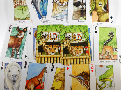 Wild! Deck of Playing Cards - Unique Seek-N-Find feature where you find hidden images in cards - Features artwork of animals by Peter Wood